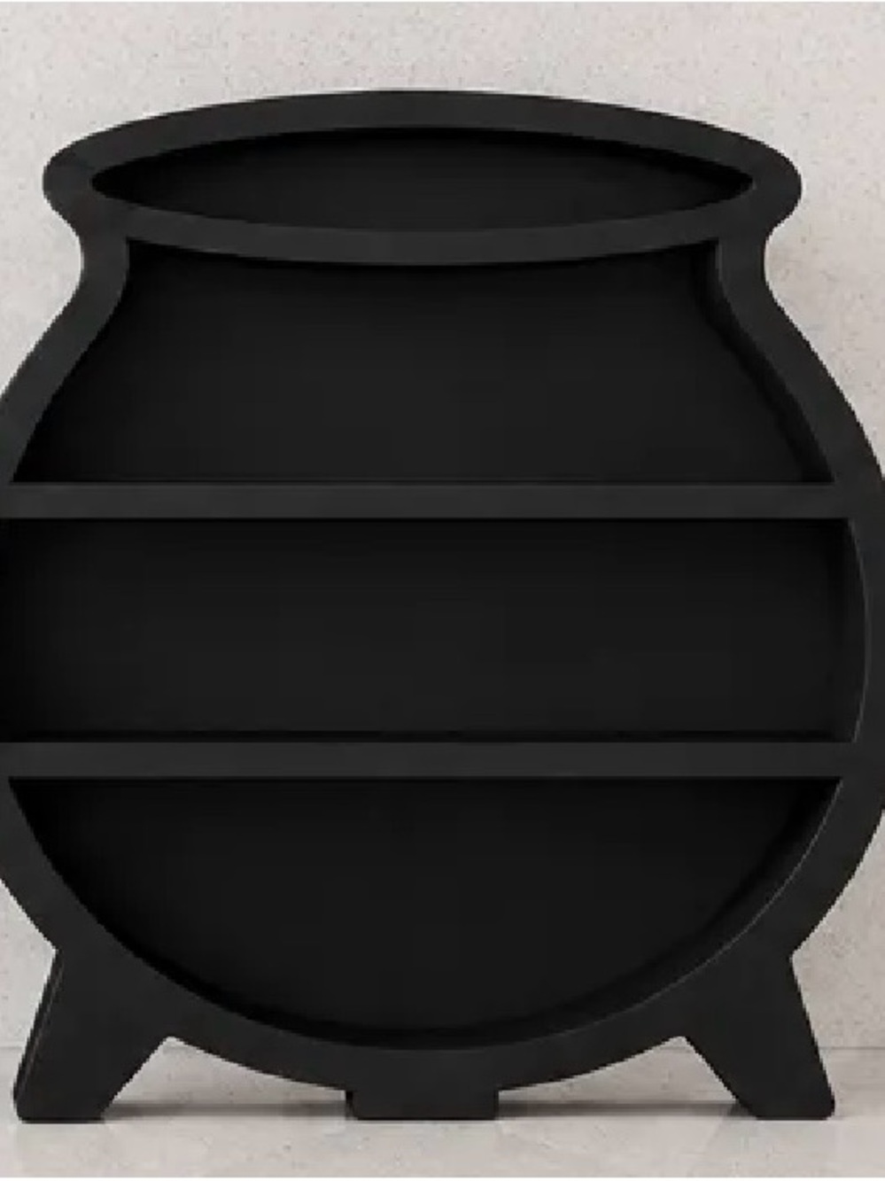 Matte Black Round Accent Shelf - Contemporary Home Accent
